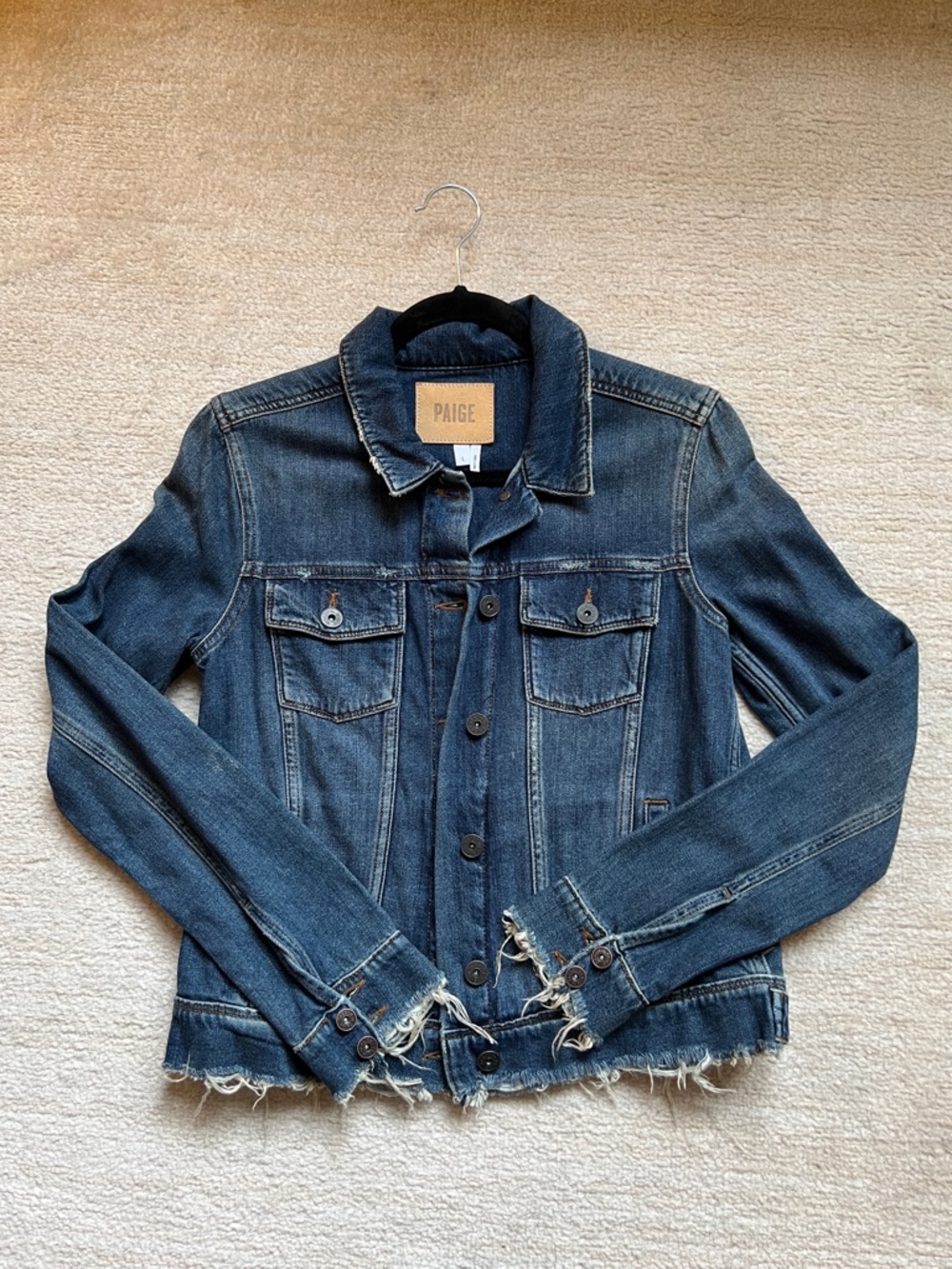 PAIGE Jean Jacket with Frayed Hem